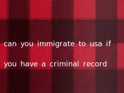 can you immigrate to usa if you have a criminal record