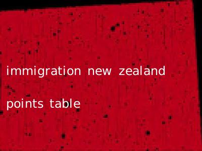 immigration new zealand points table