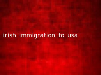 irish immigration to usa
