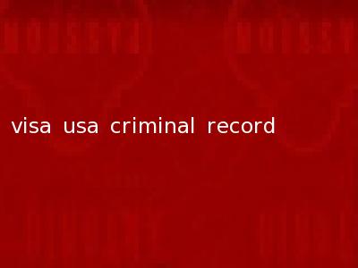 visa usa criminal record