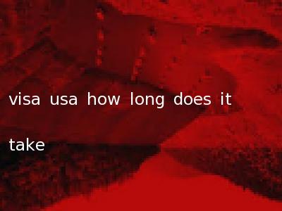 visa usa how long does it take